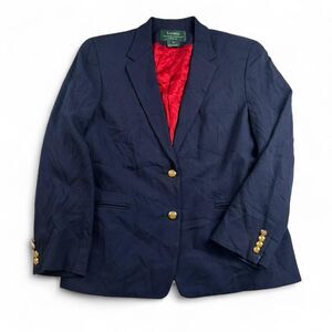 Ralph Lauren Women’s 14 Navy Blazer Gold Buttons Preppy Jacket Lined